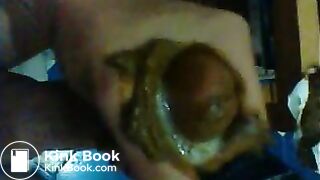 wanking my cock with shit