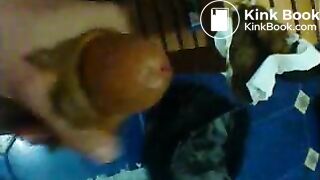 wanking my cock with shit