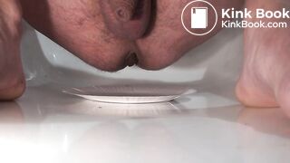 Shitting on a plate