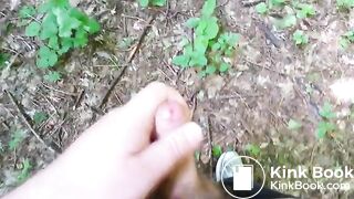 cumshot in the woods