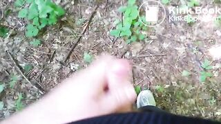 cumshot in the woods