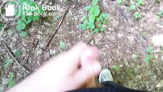 cumshot in the woods