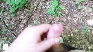 cumshot in the woods