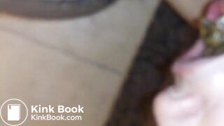 Teen boy eating scat