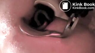 Pissing in his wide open asshole