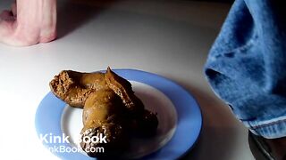 Me shitting in an oval plate (without sound)