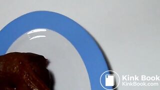 Me shitting in an oval plate (without sound)