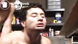 Submissive slave hungrily drinks powerful piss flow