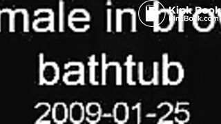 pooping in tan pantyhose in bathtub