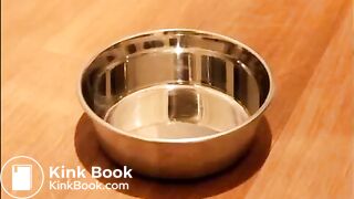 Twink eats his shit from a bowl