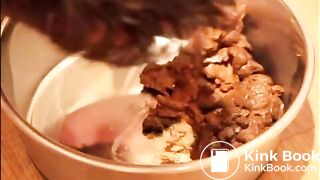 Twink eats his shit from a bowl