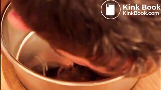 Twink eats his shit from a bowl