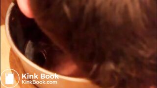 Twink eats his shit from a bowl