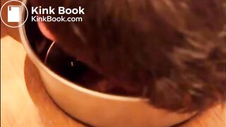 Twink eats his shit from a bowl