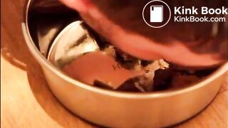 Twink eats his shit from a bowl