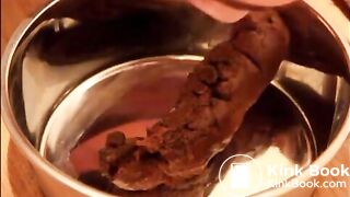 Twink eats his shit from a bowl