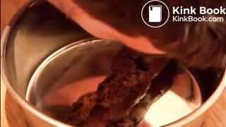 Twink eats his shit from a bowl