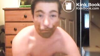 Hot twink smearing shit