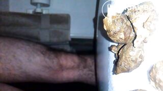 Eating some turd chunks