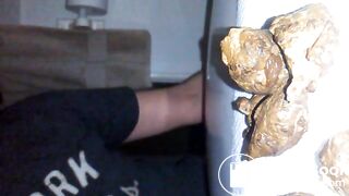 Eating some turd chunks