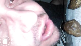 Shitting chunky turd