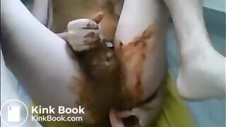 Young guy gets messy