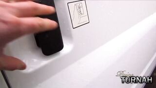 Paige Turnah is desperate for the toilet and get her knickers wet while pee