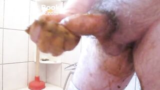 cum with shit on belly