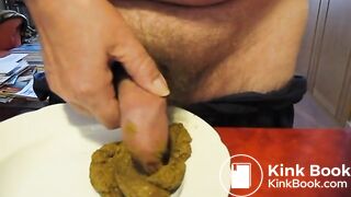 Play and cum with soft morning shit