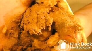 massive shit on cock closeup