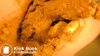 massive shit on cock closeup