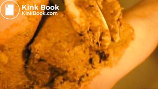 massive shit on cock closeup