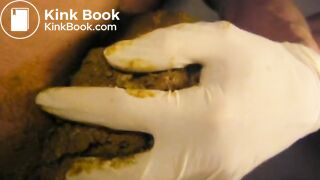 massive shit on cock closeup