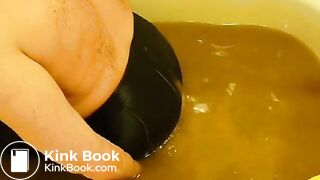 pooping in lycra in bathtub