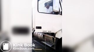 Trucker caught pissing and shitting