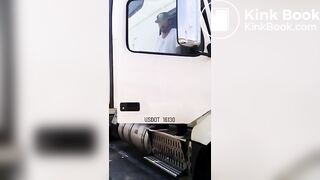 Trucker caught pissing and shitting