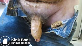 shit wank in jeans