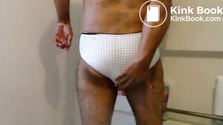Pooping in white panties