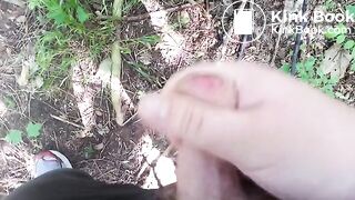 Cumshot in the Woods