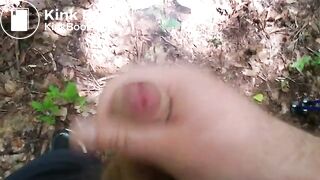 Cumshot in the Woods