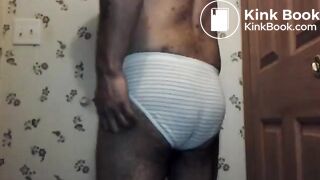 Pooped in Striped Panties