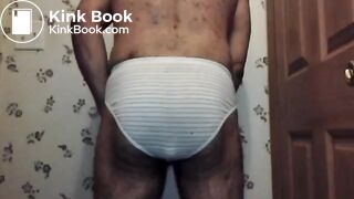 Pooped in Striped Panties