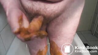 shit play on legs and cock