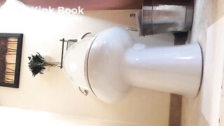 I shit as I squash my uncut cock