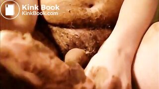 Shit loving with dildo and cum - Shitty Dildo Sucking