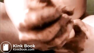 Shit loving with dildo and cum - Shitty Dildo Sucking