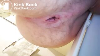 Big shit, stretched arsehole