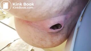 Big shit, stretched arsehole