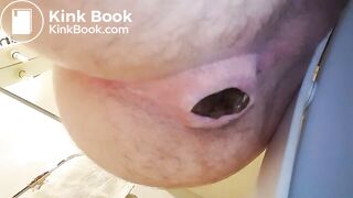 Big shit, stretched arsehole