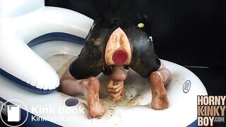 Barefoot Rubber Boy Plays with His Shit